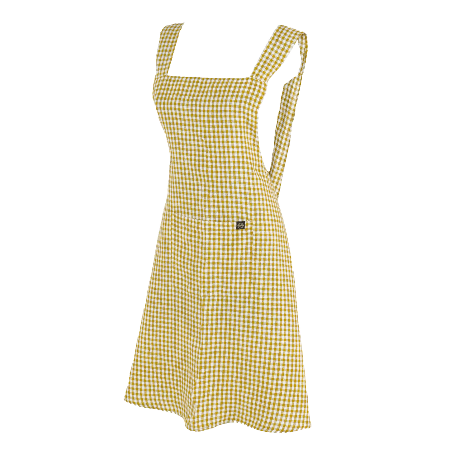 Gingham Linen Japanese style apron