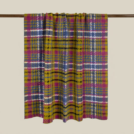 Mary Plaid Lemon Wool Throw