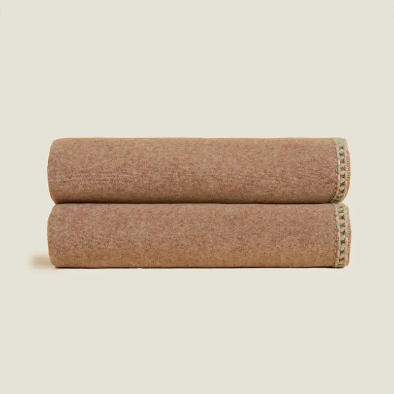 Soft bamboo throw in biscotti colour