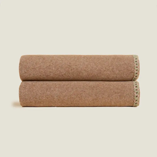 Soft bamboo throw in biscotti colour