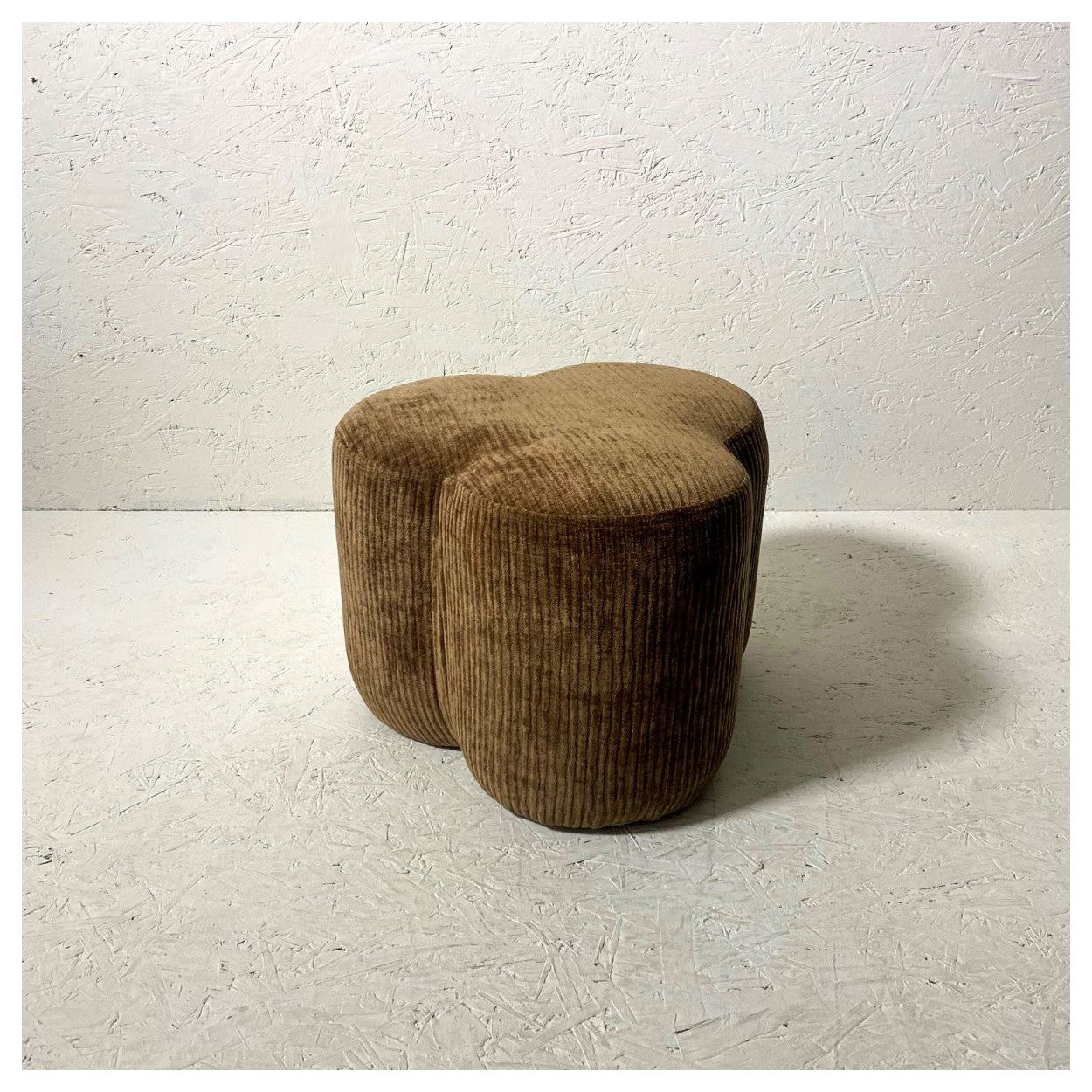 Toffee corduroy pouffe