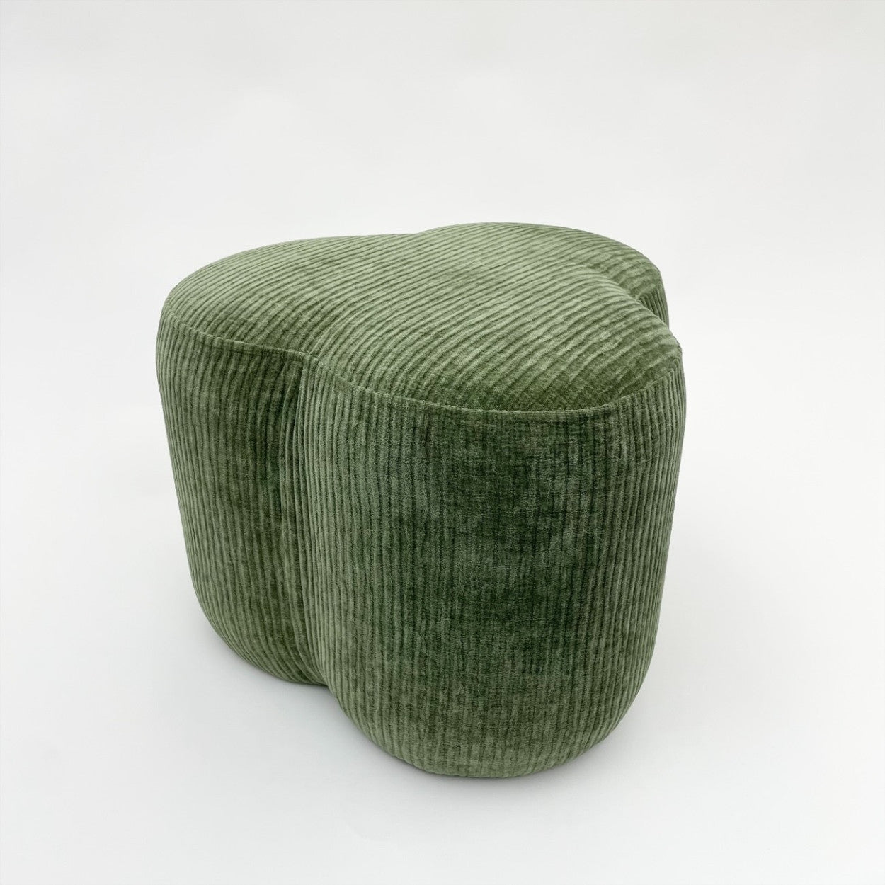 Green corduroy pouffe