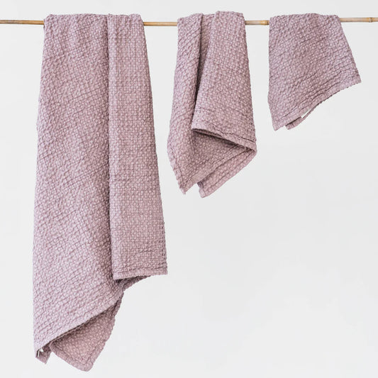 Woodrose linen waffle towel