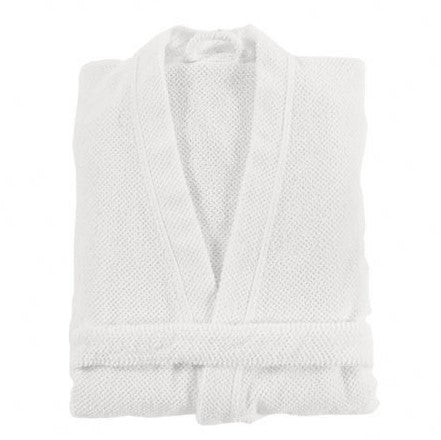 Bee Waffle Kimono Robe White