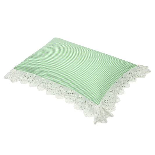 Clara Broderie Anglais Pillowcase Green