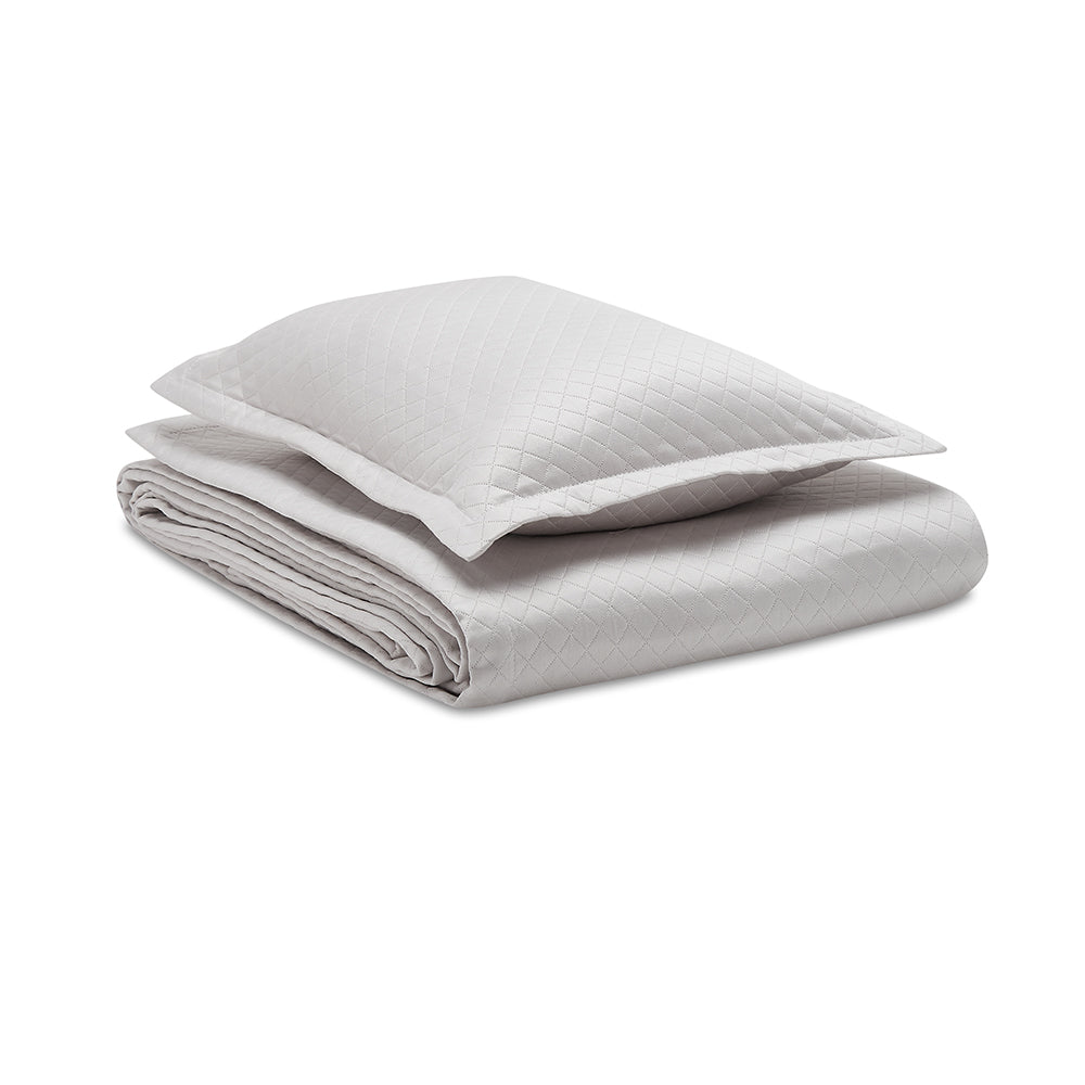 Clifton Matelasse Boudoir Cushion Silver