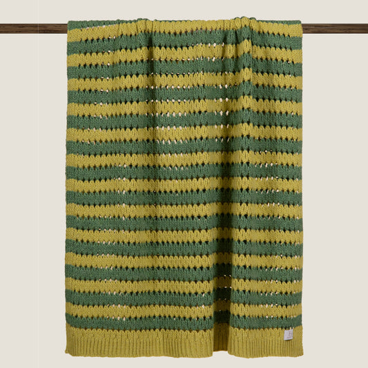 Confetti Crochet Throw Green
