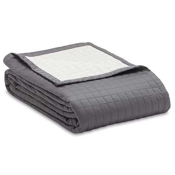 Fleet Reversible Bedspread Charcoal/Square Grey