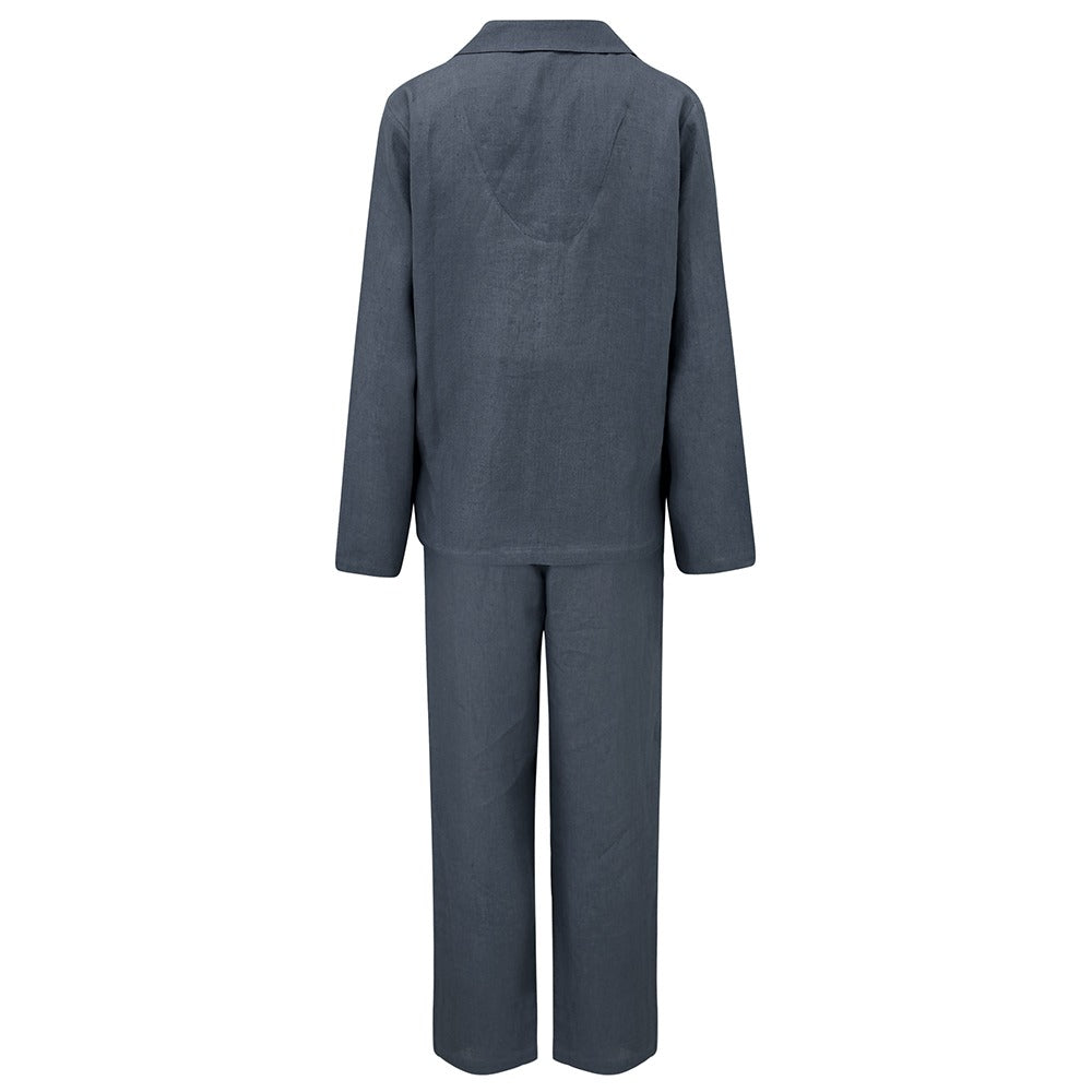 Hanover Pure Linen Pyjamas Ink Back