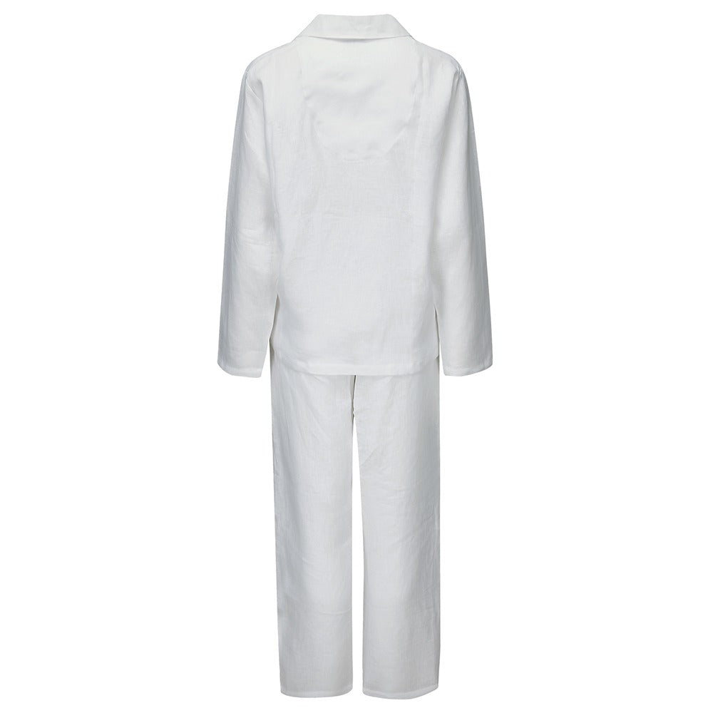 Hanover Pure Linen Pyjamas White Back