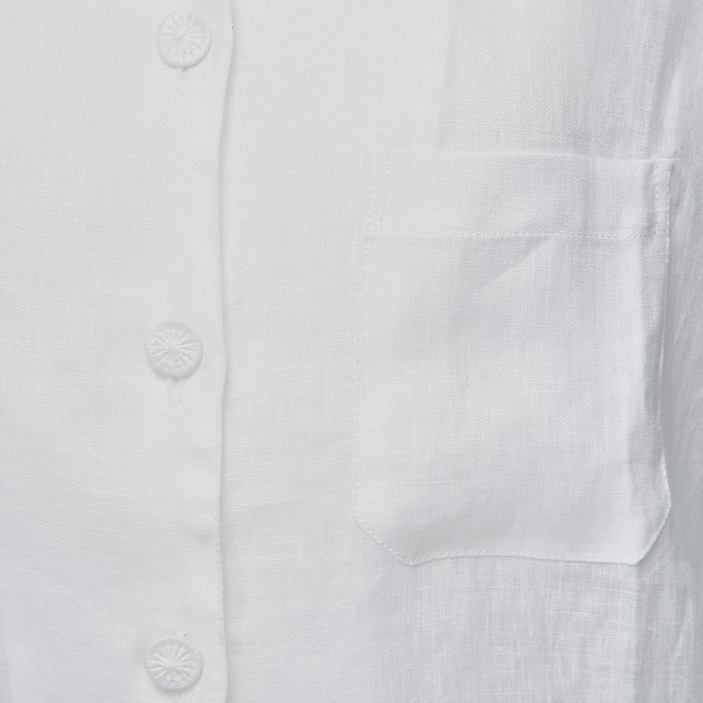 Hanover Pure Linen Pyjamas White Dorset Button Detail