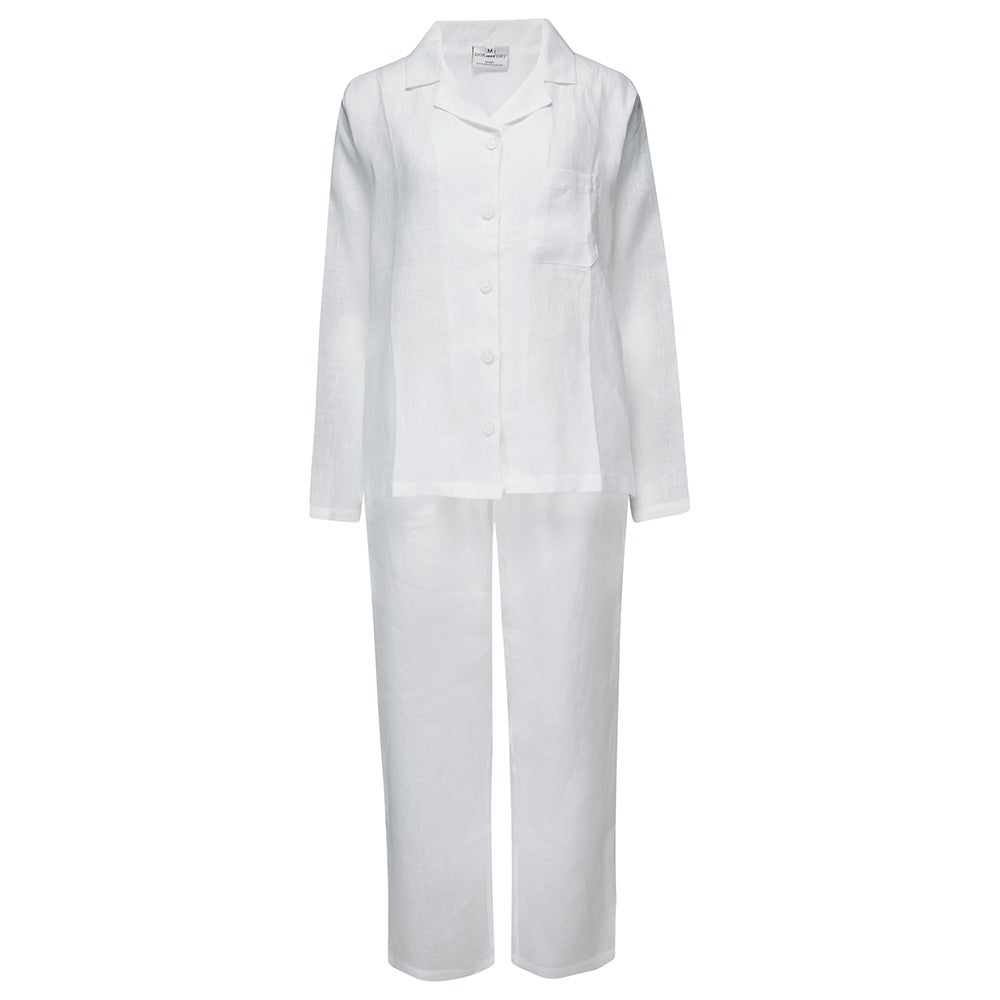 Hanover Pure Linen Pyjamas White Front