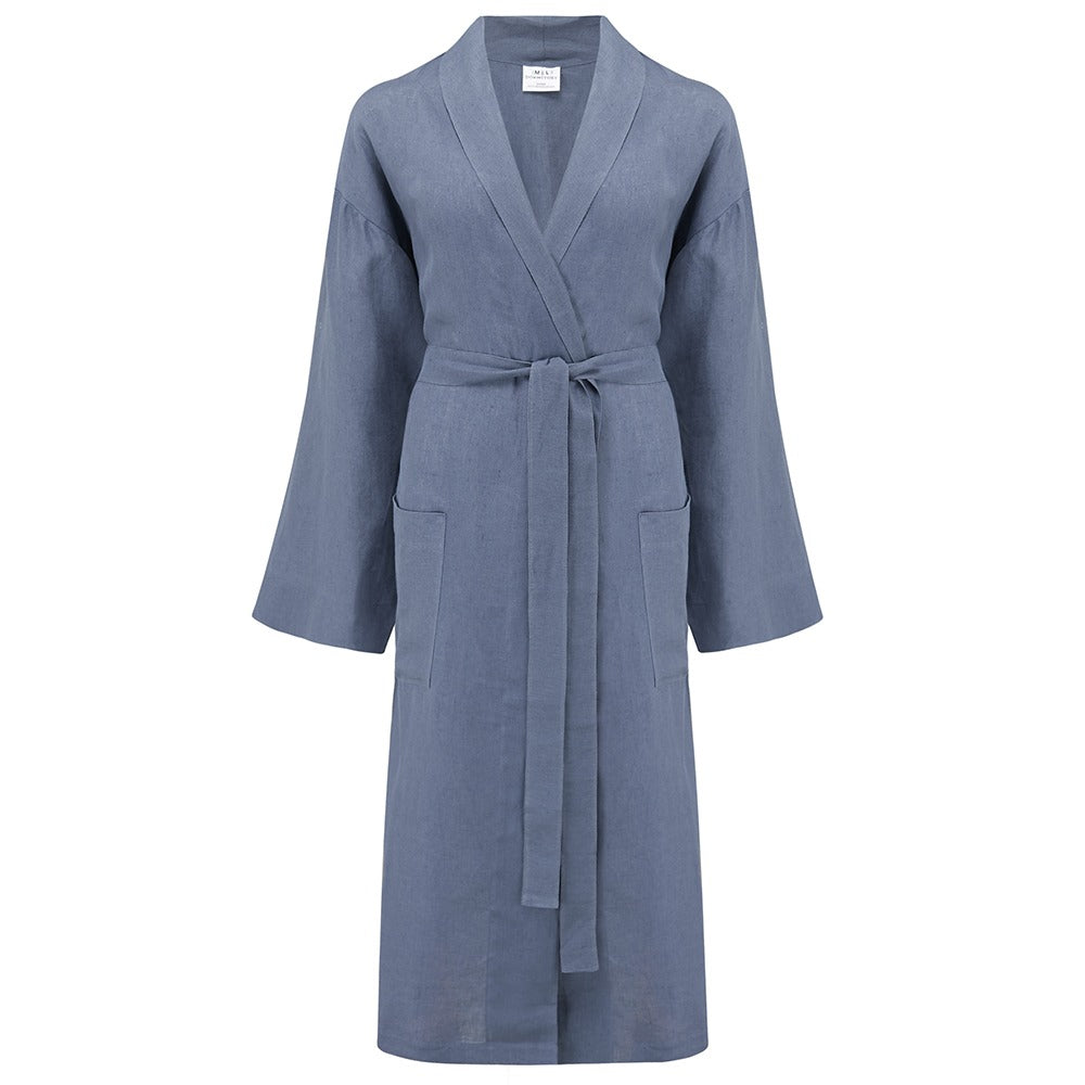 Hanover Pure Linen Robe Ink Front