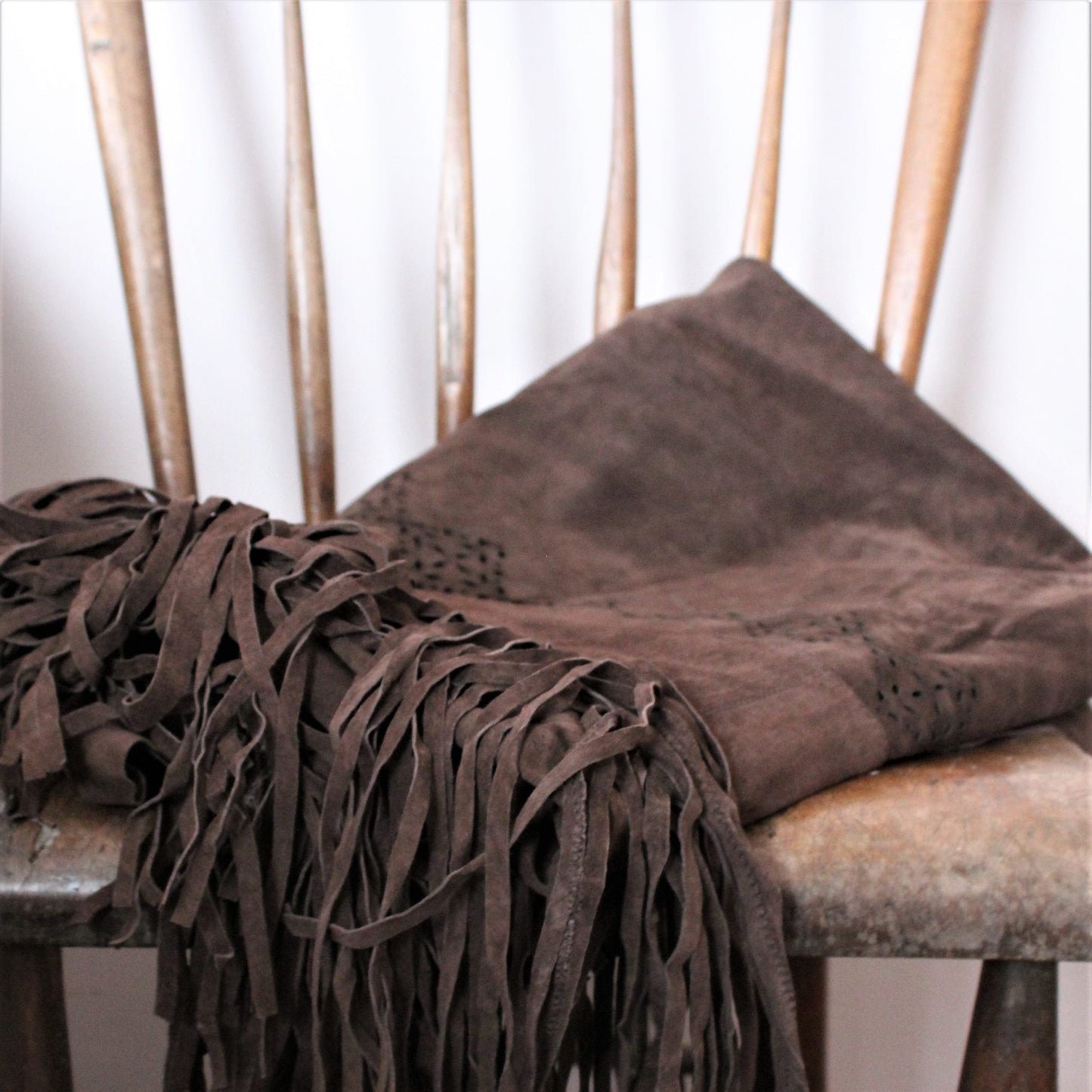 Leather Fringed Throw