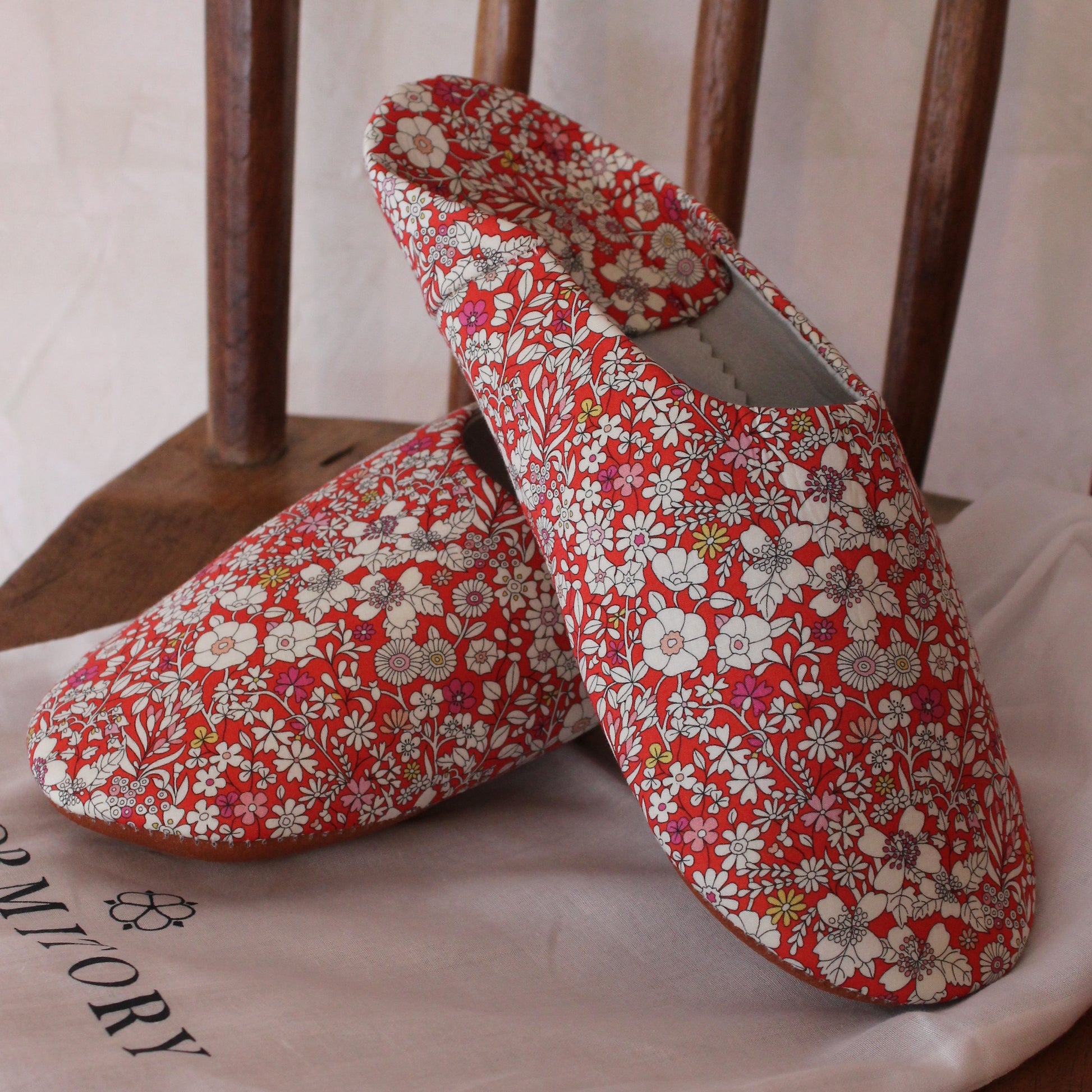 Liberty Print Babouche Slippers Junes Meadow