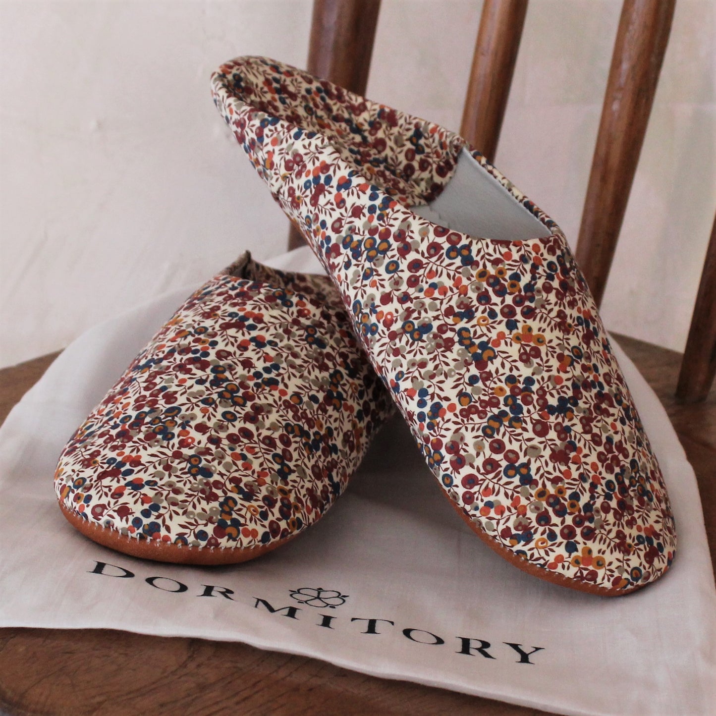 Liberty Print Babouche Slippers Wiltshire Rust
