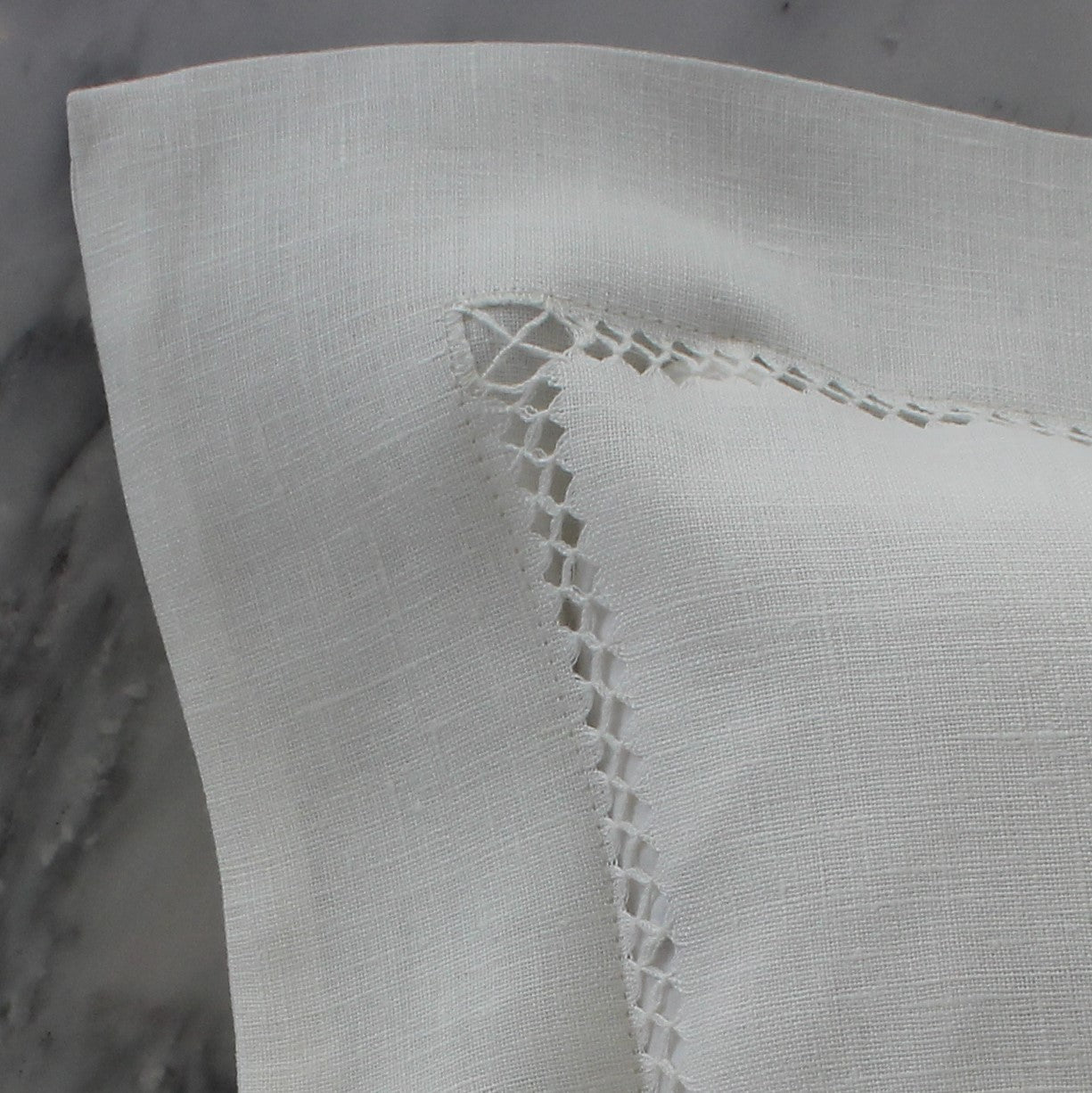 Linen Cot Sheet Set Pillow Close Up