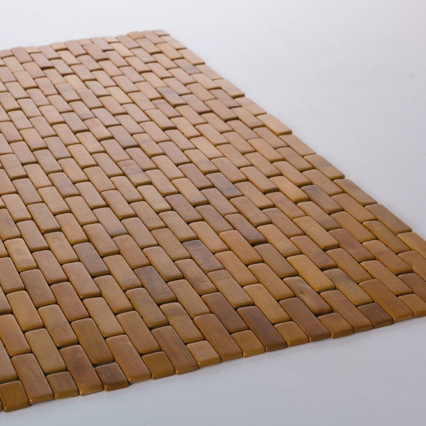 Mosaic Bamboo Bath Mat Side View