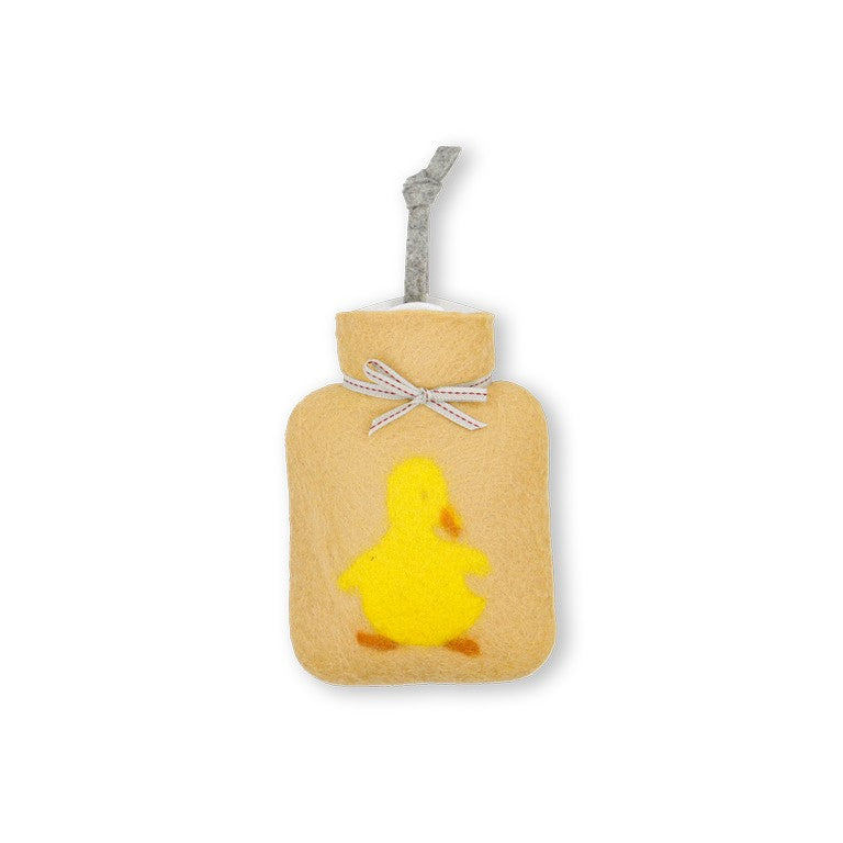 Mini Felted Hot Water Bottle Chick Apricot