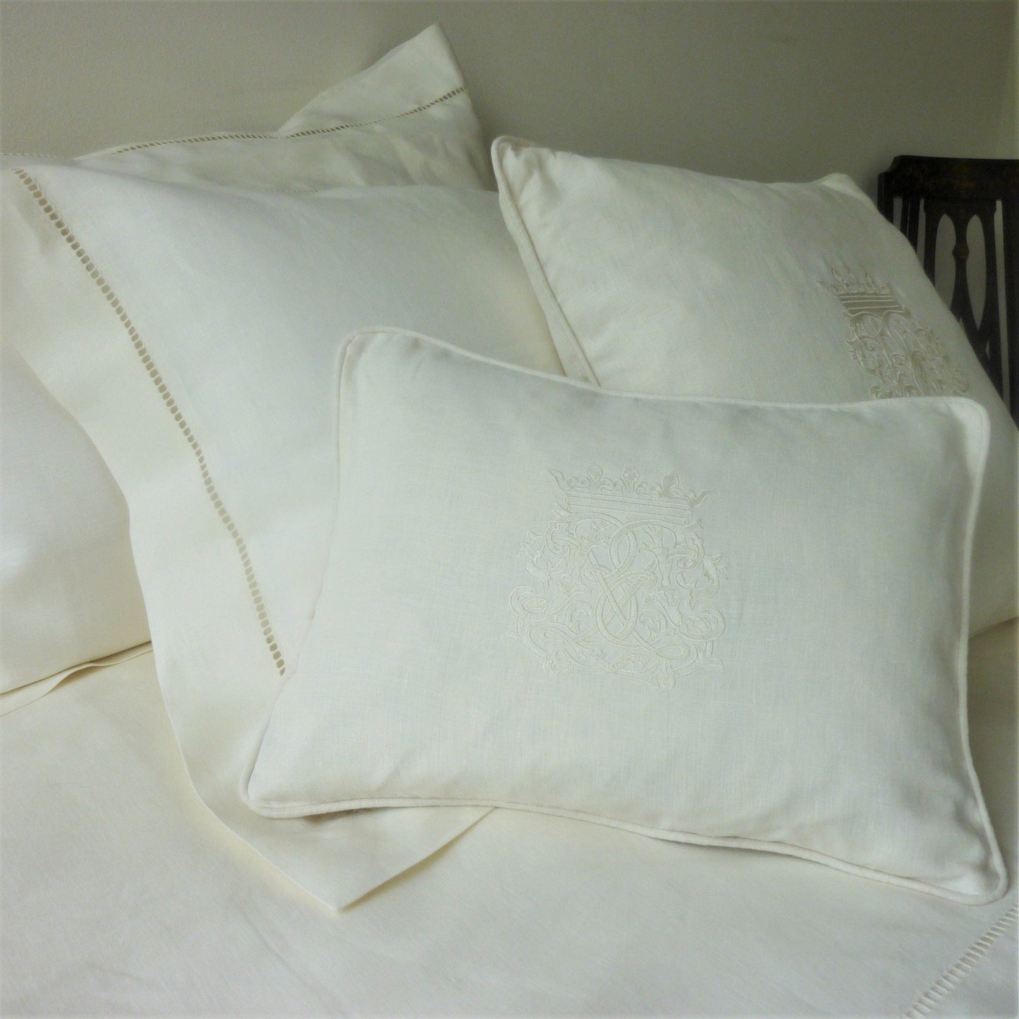 Monogramme Linen Cushion Lifestyle